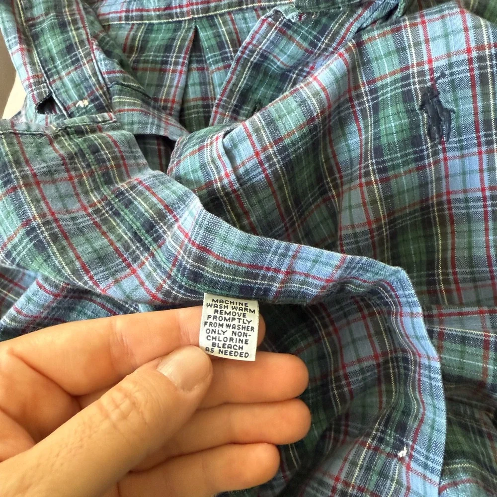 Ralph Lauren Blue and Red Plaid Button Down Shirt